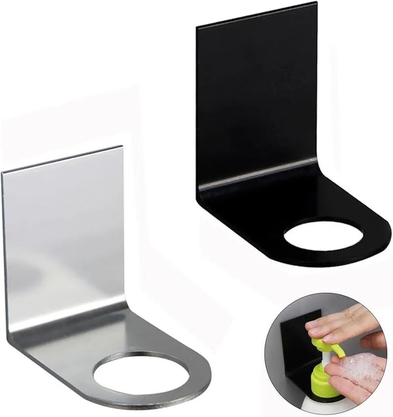 Large Silver Wall Mounted Soap Bottle Holder Shower Gel Dispenser Stainless Steel - Image 4